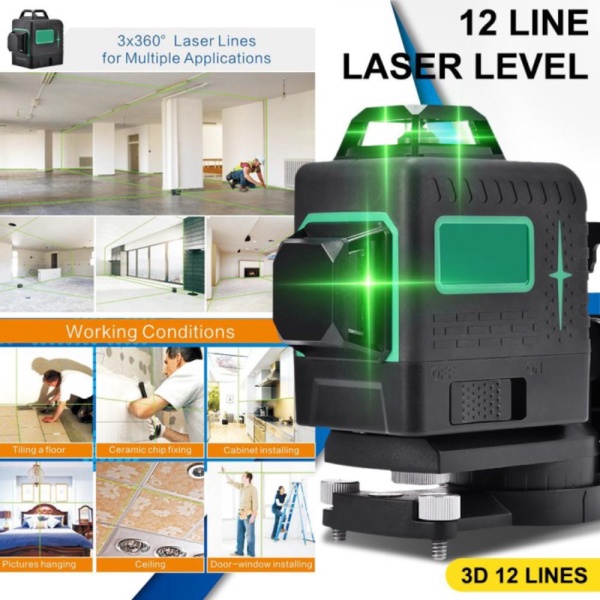 

Unik Laser Level Mesin Self Leveling 3D 12 Point Laser High Precision Murah