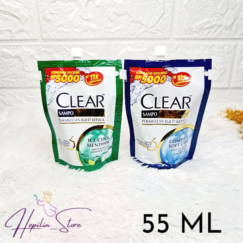 Shampoo CLEAR Pouch 55 ML / Shampo Clear Travel Size isi 55 ML