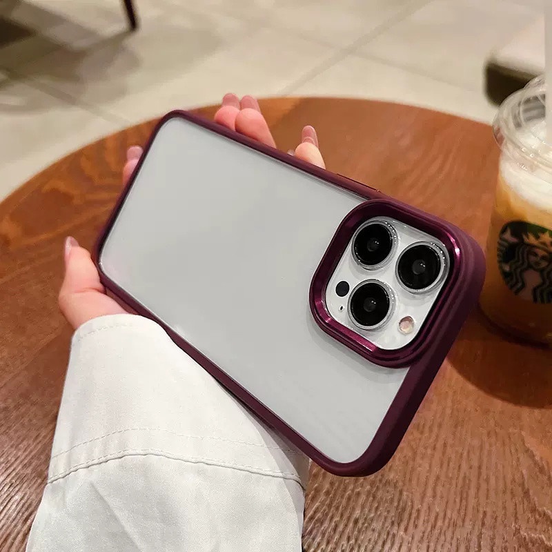 Kamera Mewah Lensa Perlindungan Untuk Shockproof Iphone 14 Pro Max Premium Metalik Ungu12 13 Pro Max Iphone14 Plus Bezel Silikon Tertutup Penuh Transparan Bening Keras Belakang Cove