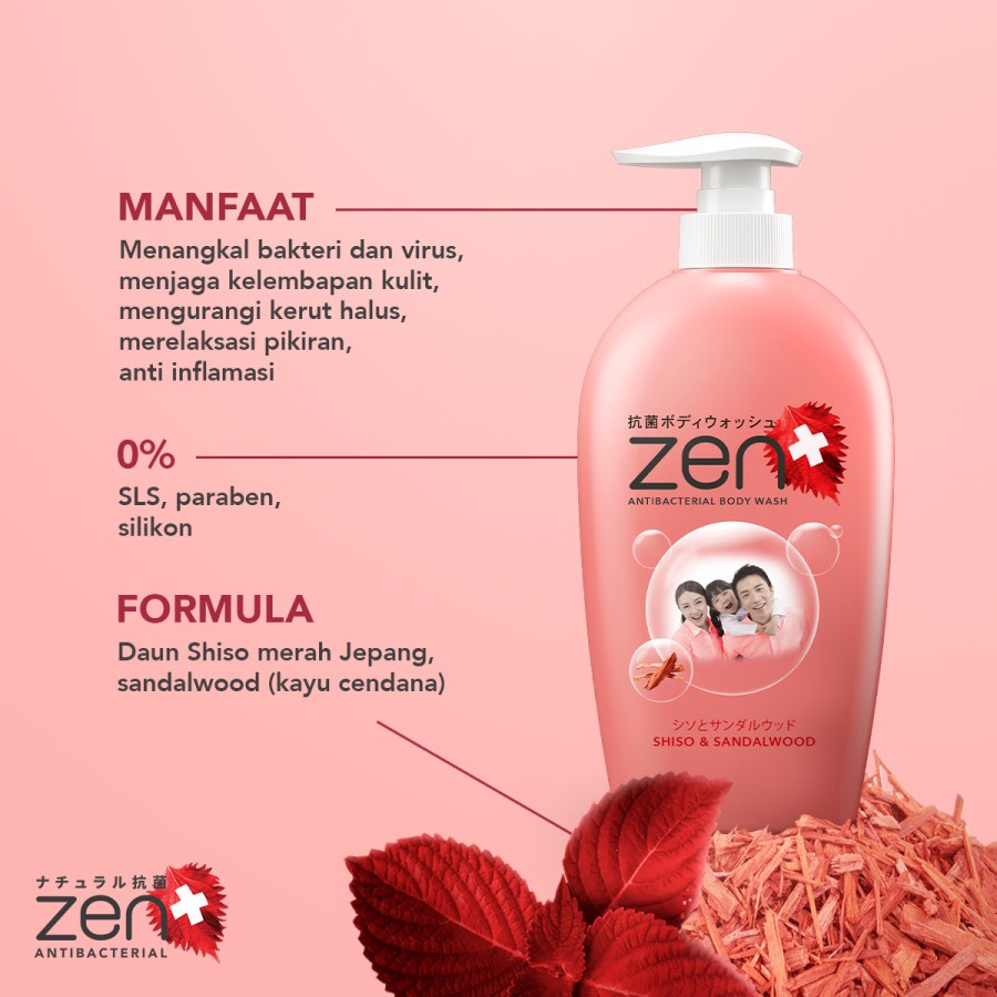 Sabun Mandi Cair Zen Antibacterial Body Wash Japanese Red Shiso