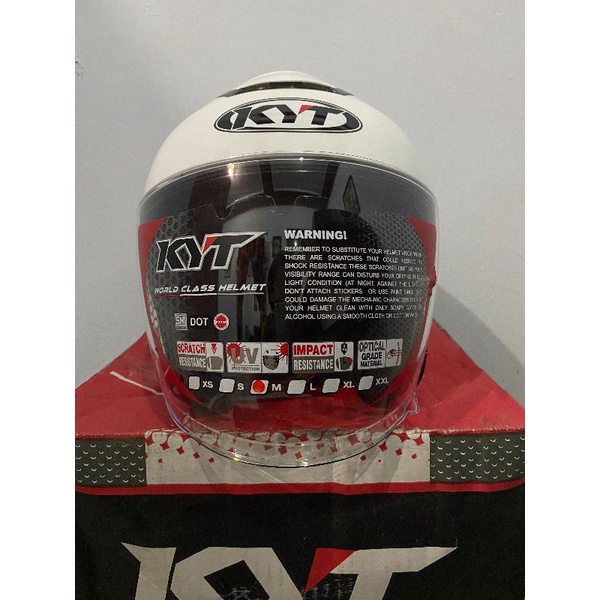Jual helm kyt kyoto R solid putih/white Shopee Indonesia