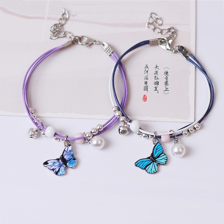 ✅COD [BBS] Gelang Tangan Rantai Banyak Lapis Aksen Kupukupu Gaya Korea Untuk Wanita