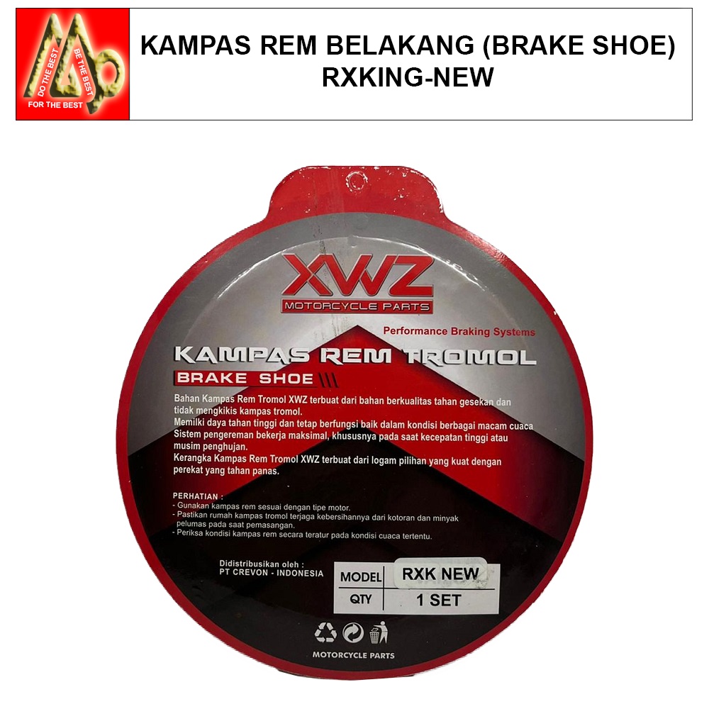 RXKING / Kampas Rem Belakang (Brake Shoe) (Kain Rem Belakang) / XWZ