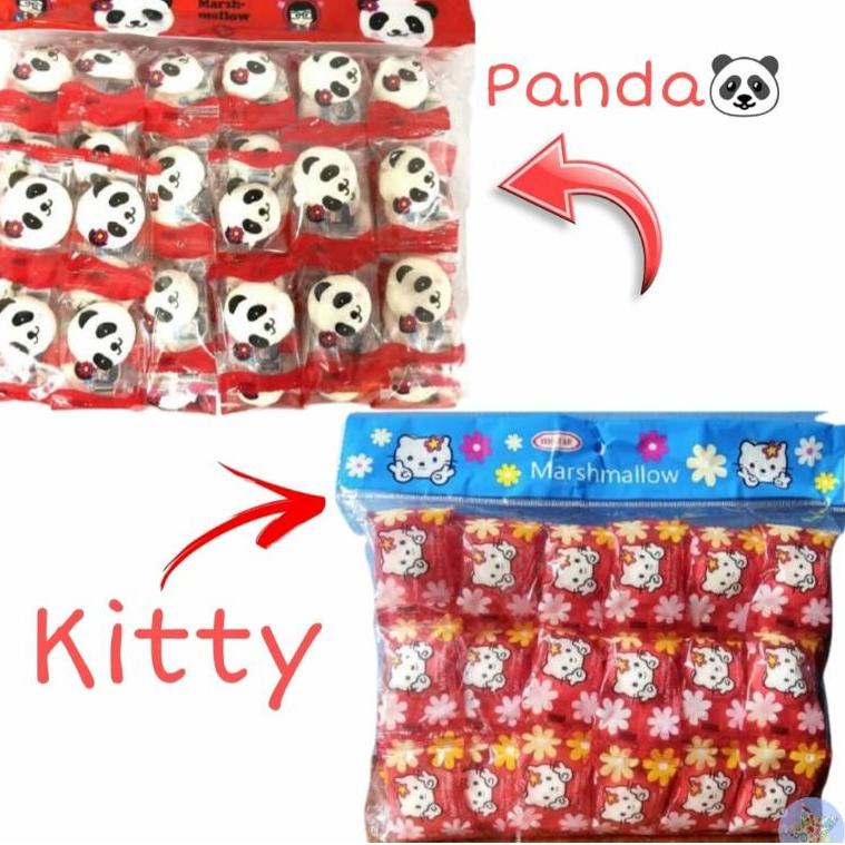 

10.10 HARGA GROSIR MARSHMALLOW Kitty/Panda isi 70pc/pack gas !!