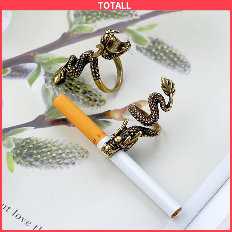 COD Cincin Naga Pria Keren Emas Creative Retro Style Dragon Design Ring Holder For Gift-Totall