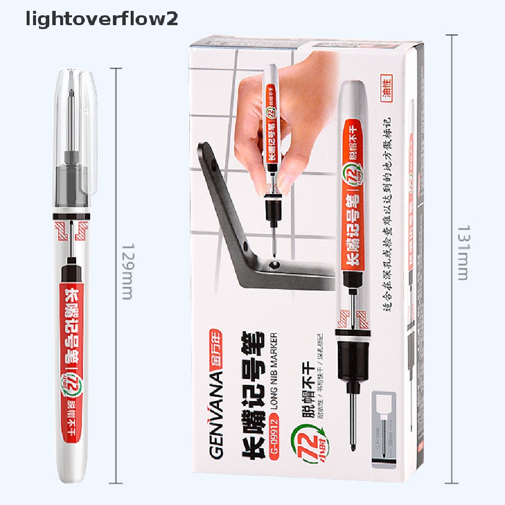 (lightoverflow2) Spidol 20mm Kepala Panjang Tahan Air Untuk Dekorasi Kamar Mandi / Pekerjaan Kayu