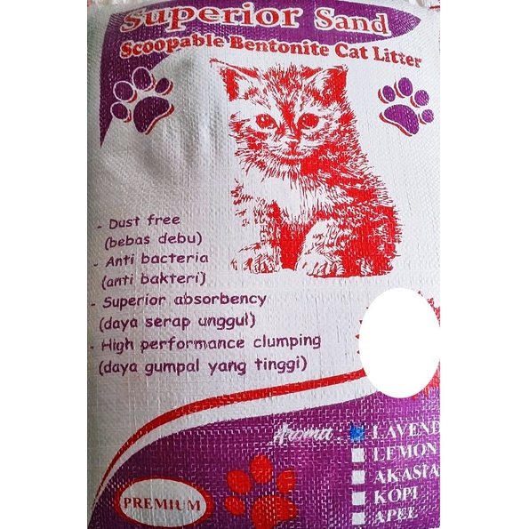 Pasir Kucing Superior 1kg Gumpal Wangi Kekuatan Gumpal Super Repack