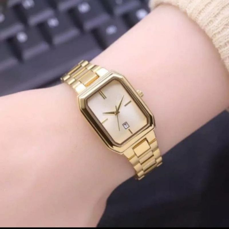 Jam Tangan Segi Wanita FS-9810 Tanggal Strap Rantai / Jam Tangan Wanita Elegan High Quality