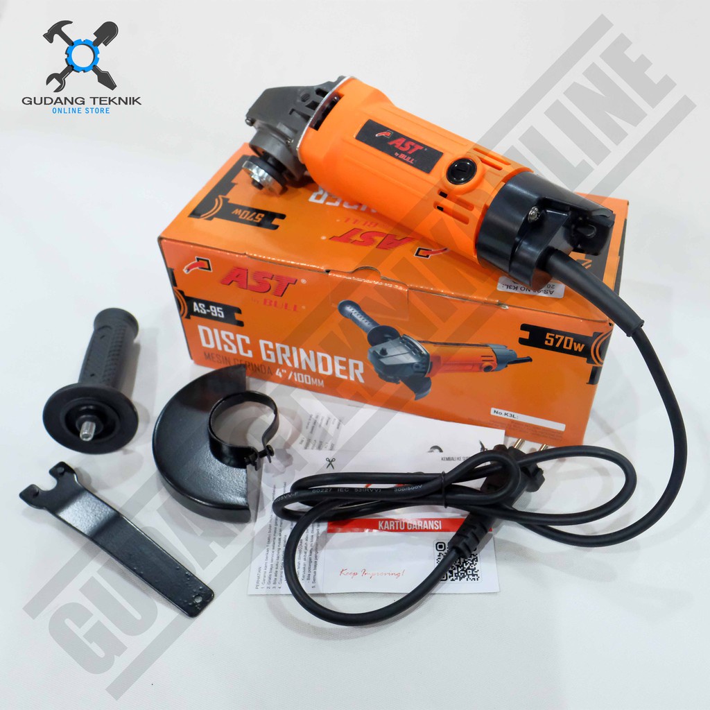 Mesin Gerinda Grenda Tangan Listrik 4&quot; 570 Watt AS95 AST / Electric Angle Disc Grinder 4Inch 570W AS 95 AST
