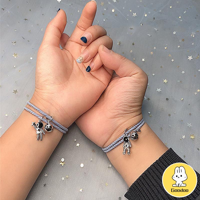 2 buah gelang magnet gelang pasangan tali karet gelang pasangan desain astronot - sd -Doo