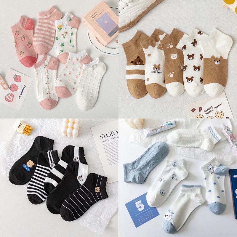 Kaos Kaki Pendek Motif / Kaos Kaki semata kaki / Kaos kaki motif / Kaos kaki lucu / kaos kaki polos