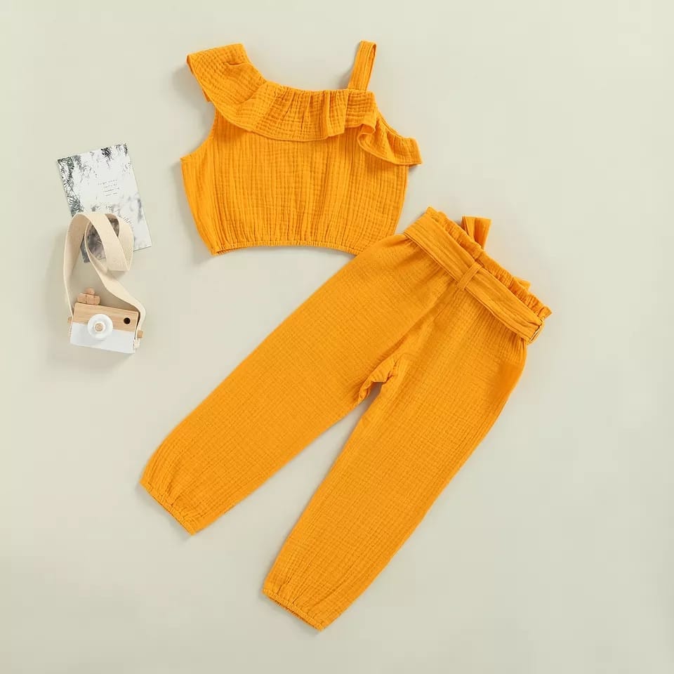 BEFAST - ZTL OOTD Setelan Anak LILUAN / SETELAN ANAK LEONA / Oneset Anak-Anak Ke Pantai / Fashion Anak Perempuan Kekinian / Setelan Anak Perempuan Model Terbaru / Set Atasan Tanktop Tali Satu+Celana Panjang / Setelan Jalan-Jalan / Pakaian Anak-Anak Trendy