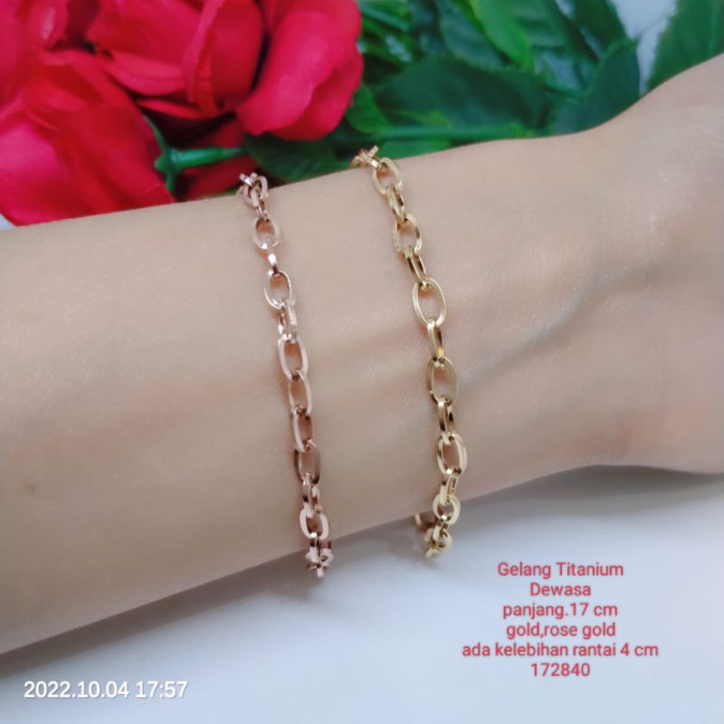 Gelang Titanium Premium Lapis Emas Terlaris Termurah Fasion Wanita