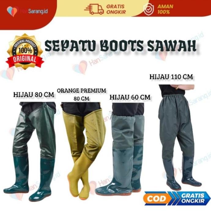 sepatu bot karet untuk ke sawah celana sepatu sawah panjang 60 CM