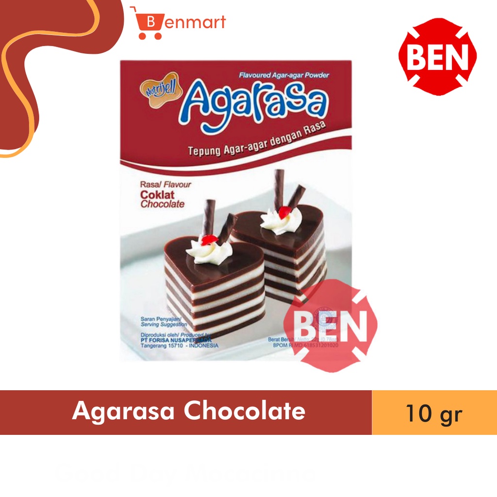 

Agarasa Coklat Chocolate Cokelat 1 Pcs 22g 22gr - Nutrijell Agar Jelly