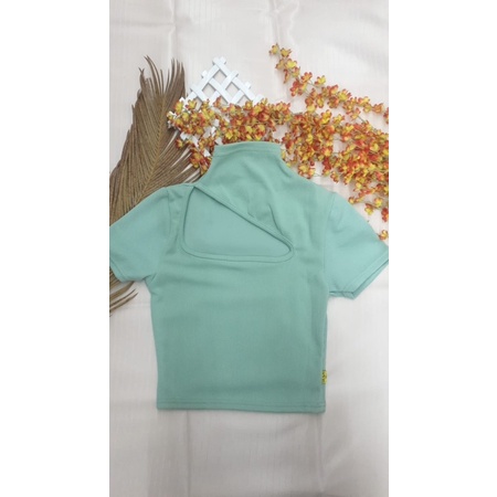 ZEA CROP TOP TALL NECK FASHION WANITA KOREA