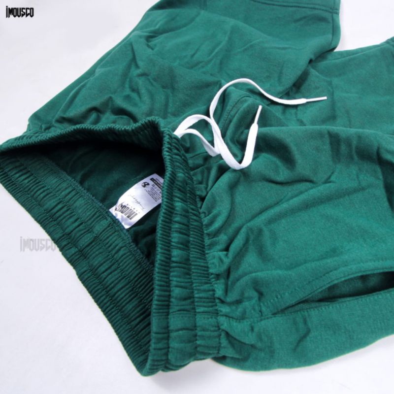 Imous.co celana pendek boardshort hijau botol polos all size