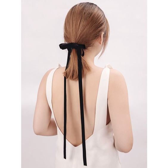Solid Bow Decor Hair Tie