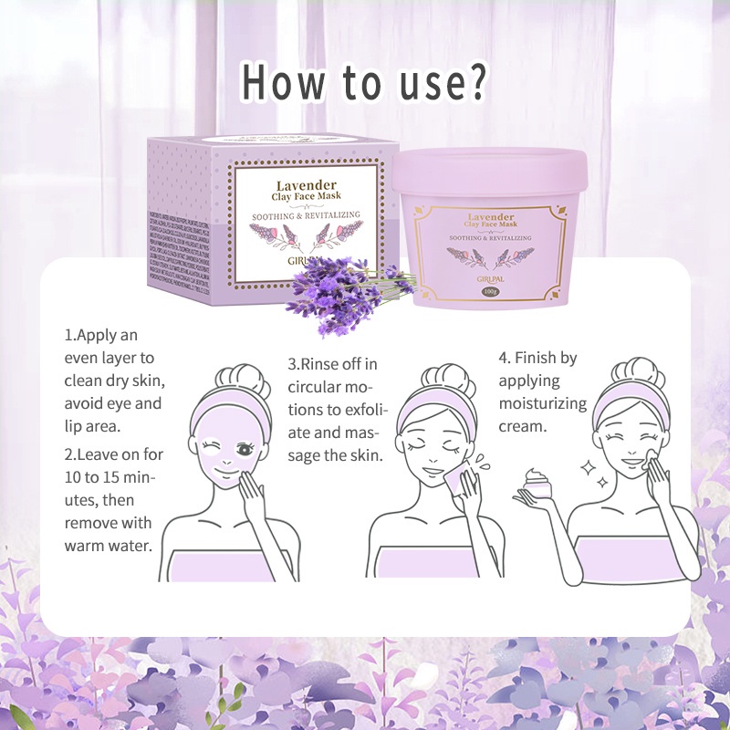 (READY &amp; ORI) Girlpal Lavender Clay Face Mask / Masker Wajah Rose Lavender Green Tea BPOM