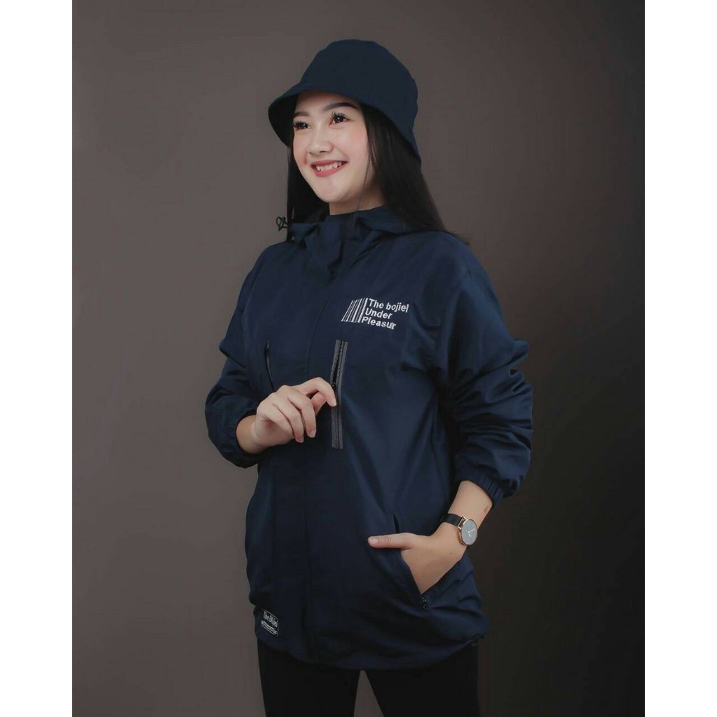 The Bojiel Pleasure - Jaket Outdoor Pria Jaket Parasut Jaket Outdoor Unisex Jaket Distro Jaket Gunung Biru Navy