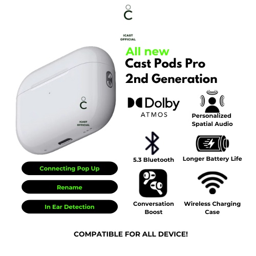 Cast Pods Pro 2nd Generation Final Upgrade [Personalized Spatial Audio] by iCast Official