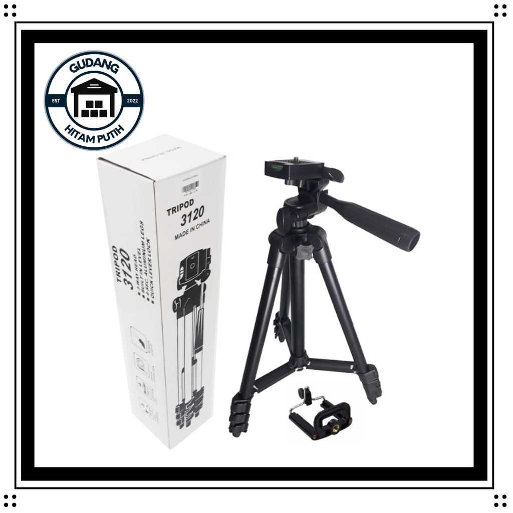 TRIPOD HITAM 3120A KAMERA DAN HP ORIGINAL TRIPOD RINGAN FLEKSIBEL