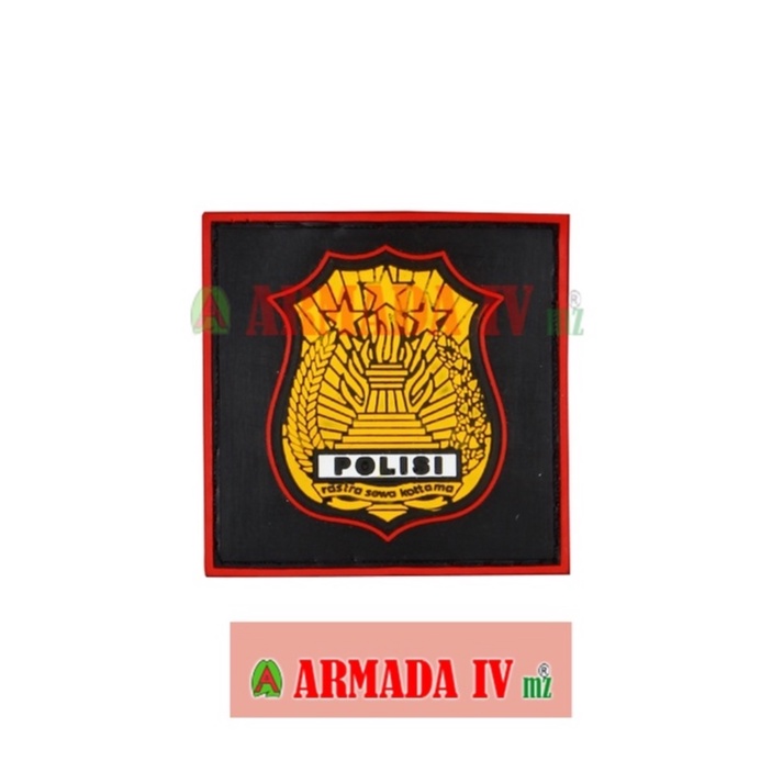 Patch Rubber Velcro Logo POLISI Besar