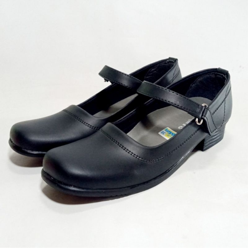 PROMO SEPATU TERLARIS DISKON Pantofel Wanita Hak 3 Cm Hitam Sekolah Paskibra Kantor COD