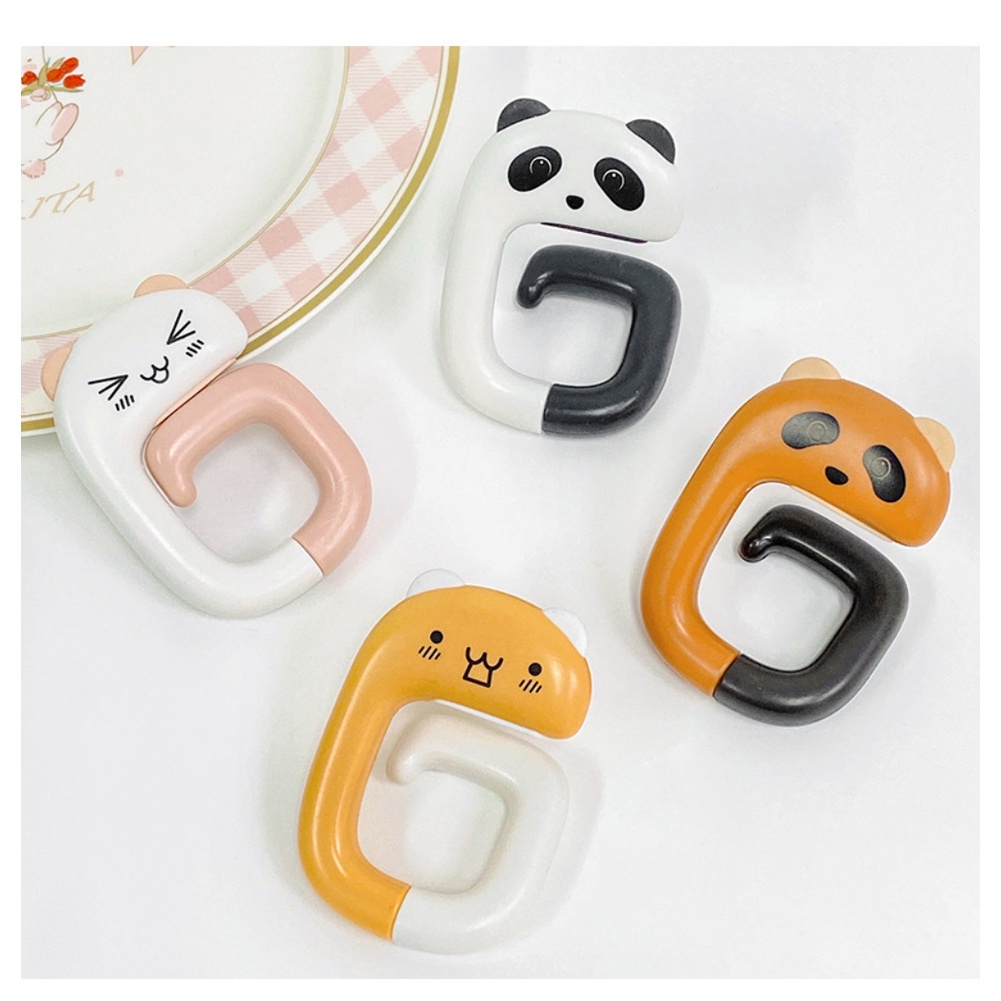 ღ Hewan Lucu Hook Putar Gantungan Tas Tangan Lipat Pemegang Gantungan Dinding Meja Hias Tas Kait Perjalanan Plastik Tas Kait serba-serbi Organizer