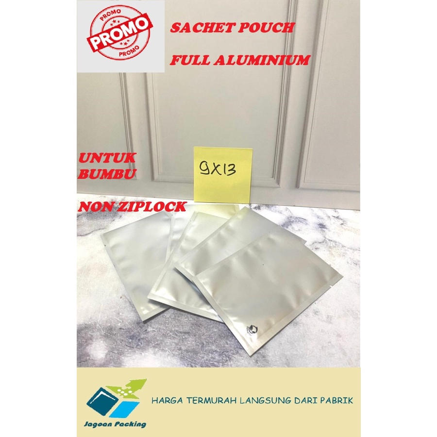 KEMASAN SASET SACHET BAG ( Full ALUMINIUM ) - 80um UKURAN 9 CM X 13 CM