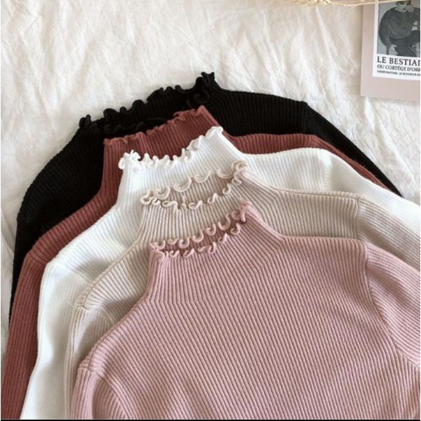 DAISY CURLY TURTLENECK / INNER RAJUT KRIWIL / SWEATER TURTLENECK / PAKAIAN WANITA SLIMFIT / BODYFIT TURTLENECK