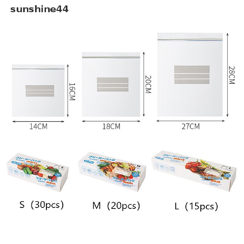 Sunshine Kantong Plastik ziplock Transparan Untuk Menyimpan Buah / Sayur Di Kulkas