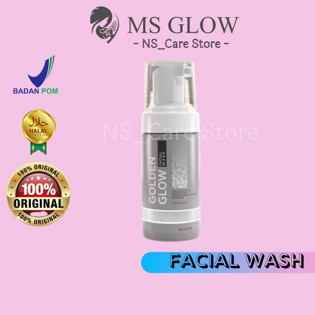 MS Glow Facial Wash Golden Original Sabun Pembersih Muka Wajah Wanita Remaja BPOM Halal