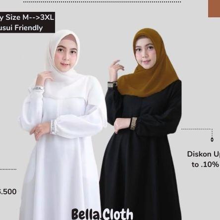 Hot Sale Nabila Dress Gamis Putih Polos Wanita Menyusui Busui Fashion Muslim Dress Gamis Haji Umroh 
