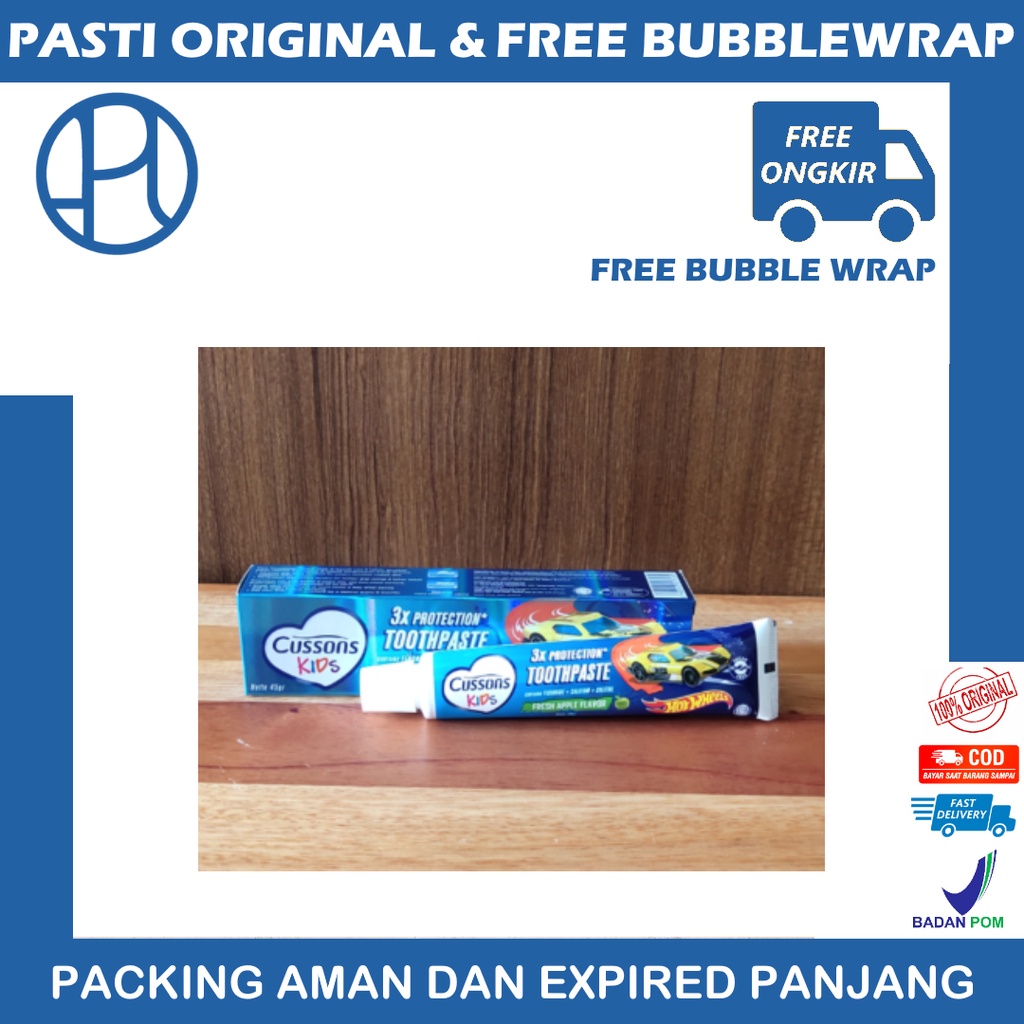 CUSSONS KIDS KID TOOTHPASTE TOOTH PASTE ODOL PASTA GIGI ANAK 45gr PINK BIRU UNGU ORANGE Strawberrry Smoothie Cusson Fruity Berries Fresh Apple Sparkling Orange