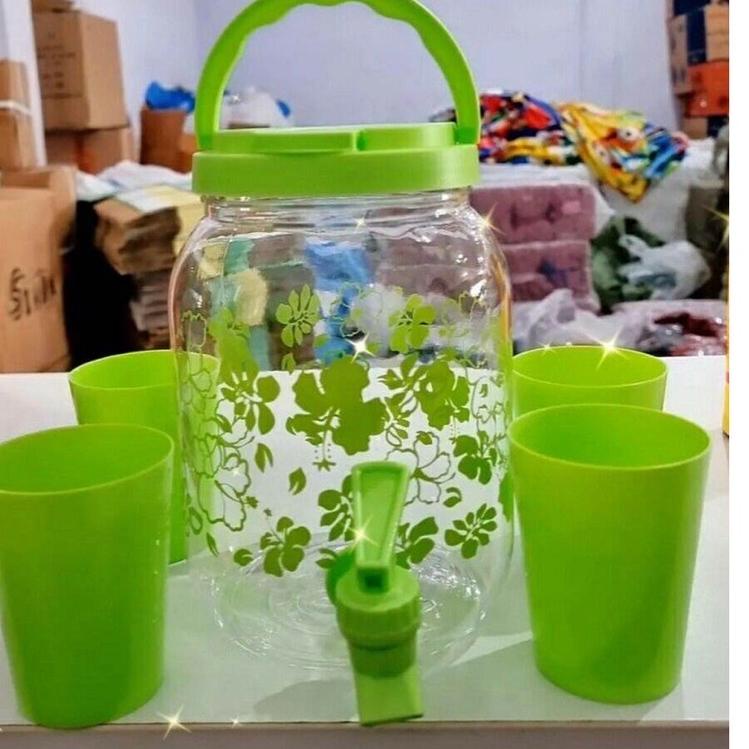 COD DRINK JAR SET 5 PCS / DISPENSER SET GELAS 5 PCS / GALON MINI AIR MINUM (ART. 916)