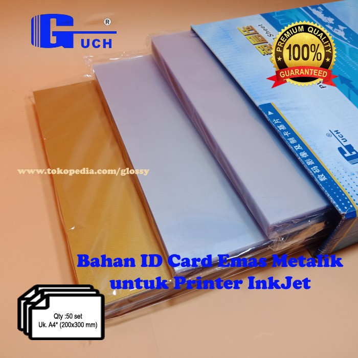 

Exclusive Pvc Bahan Id Card Emas / Gold 50 Set (Guch)