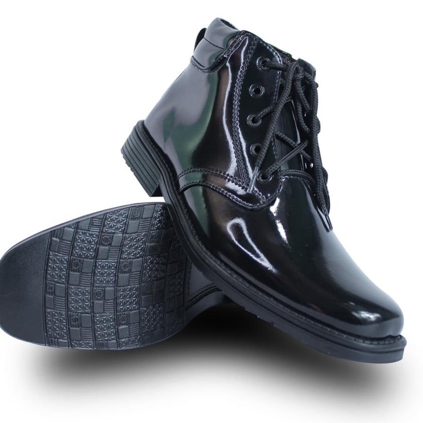 SEPATU PDH PANTOFEL PRIA POLRI KILAP RESLETING TALI -DP04 [WLF.18Oc22ᴬ]