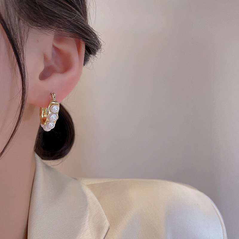 Anting Tusuk / Stud Model Retro Dengan Mutiara Imitasi Bahan silver 925