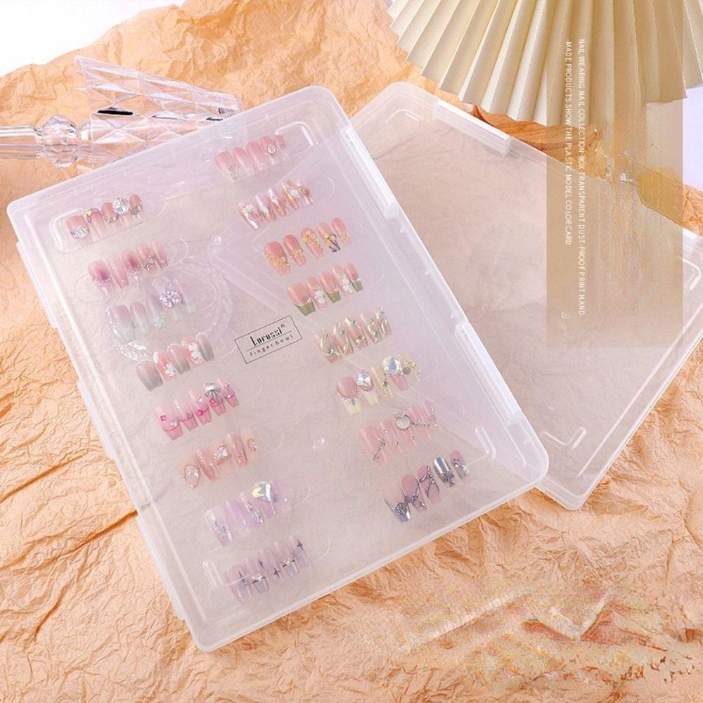 Needway  Memakai Kotak Display Baju Besi Tahan Debu Multifungsi Digunakan Rumah Salon Kuku Nail Art Patch Makeup Alat Nail Storage Box