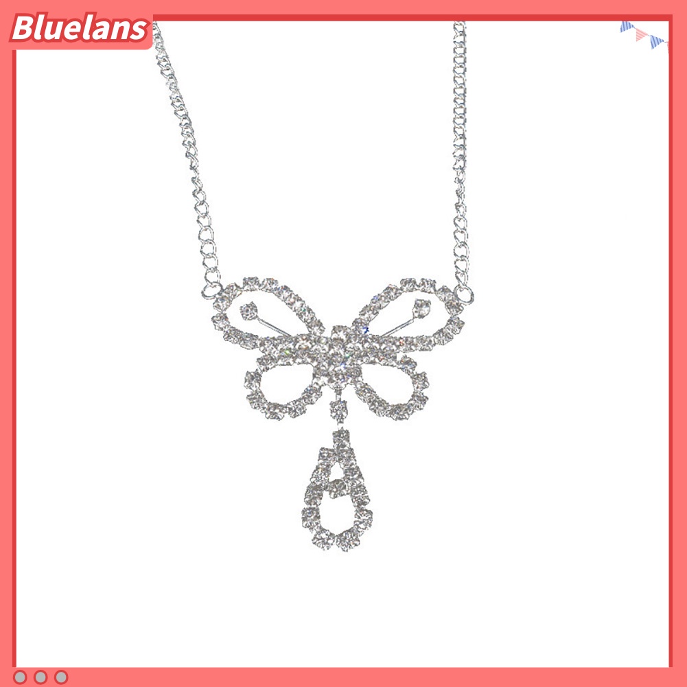 Bluelans Women Sexy Glittery Rhinestone Butterfly Dance Body Belly Waist Chain Gift