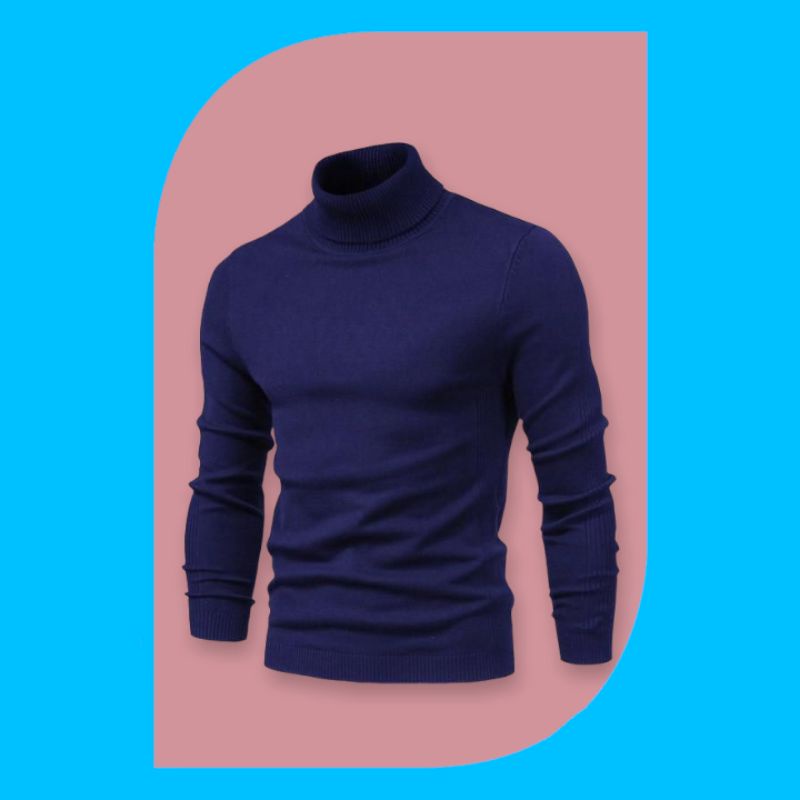 Sweater Turtleneck Rajut Pria