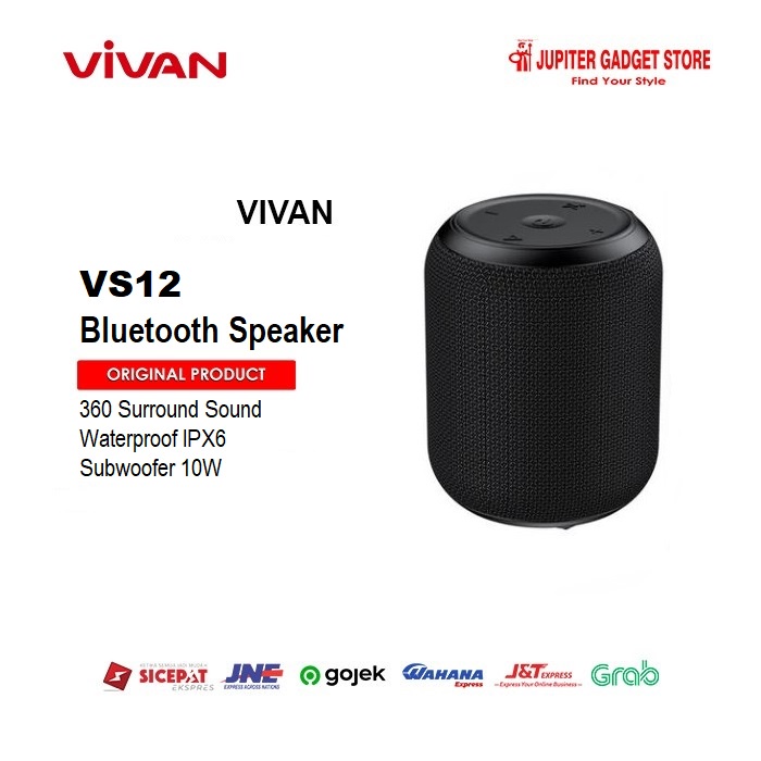 Speaker Bluetooth Vivan VS12 Wireless Stereo Waterproof IPX6