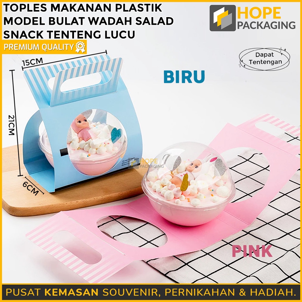 Toples bulat Souvenir Anak Takeaway unik Wadah Salad Snack Tenteng Lucu kue Cake ultah Kotak / Hampers Ulang tahun