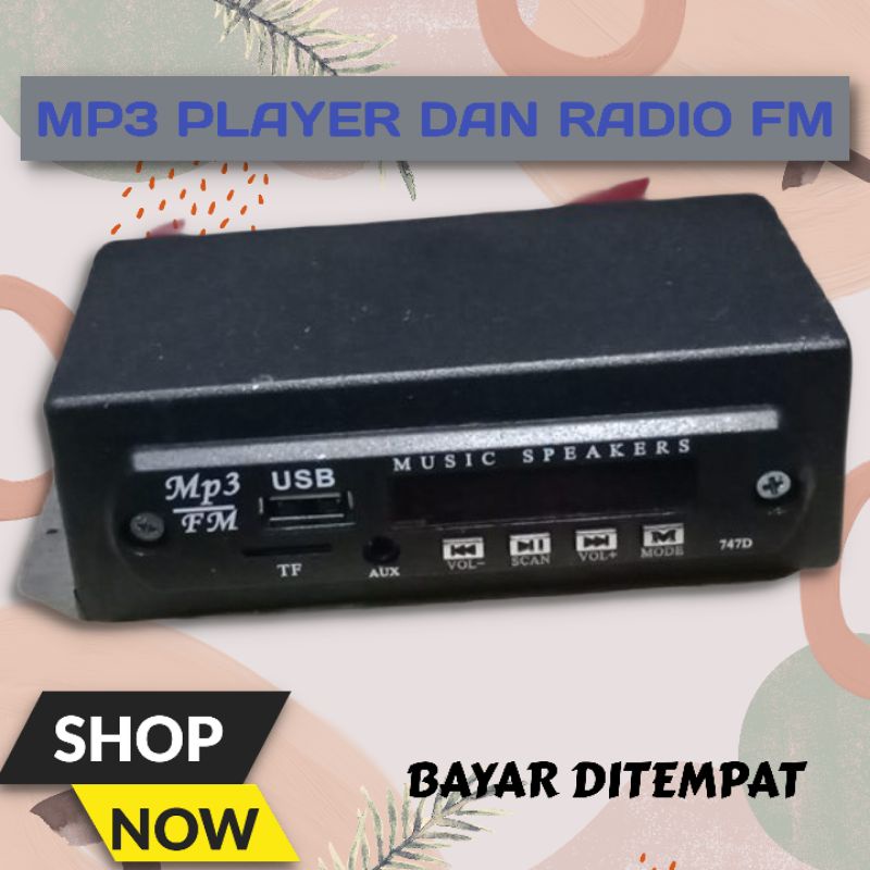 Mp3  Player USB Radio Fm 5 volt cas hp  belum bluetooth