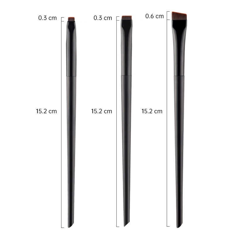 3 Pcs / Set Brush Blending Alis Eyeliner Portabel Model Datar Untuk Makeup