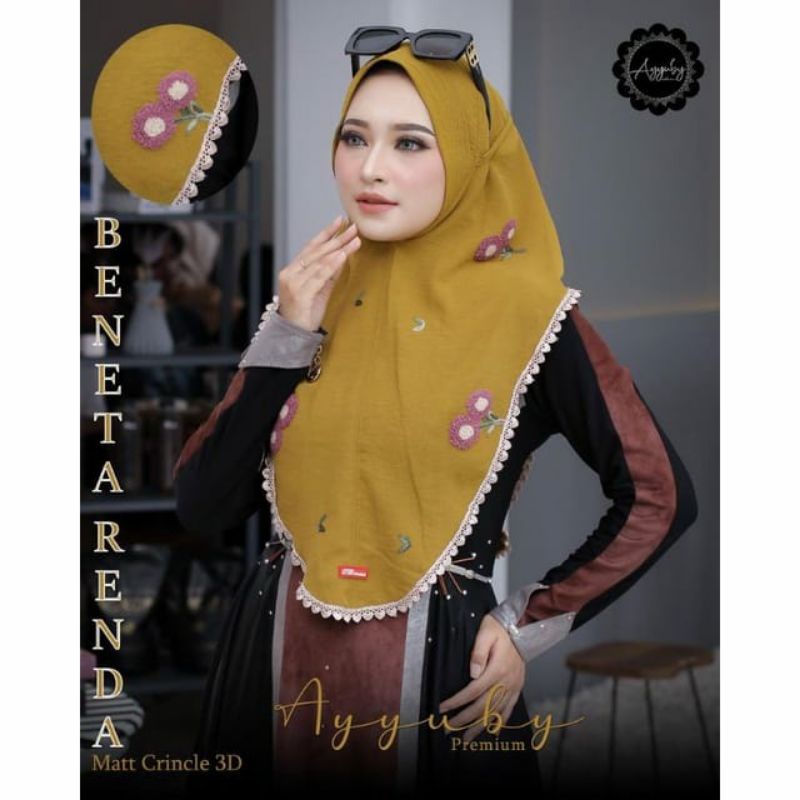 Hijab Beneta Renda Crinkle 3D  Ayyuby Premium