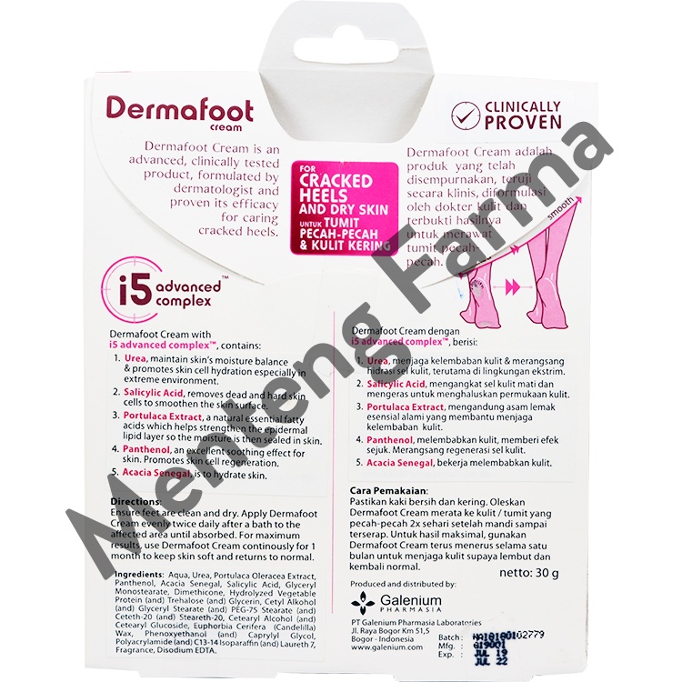 Dermafoot Cream - Krim Perawatan Tumit Kering dan Pecah Pecah