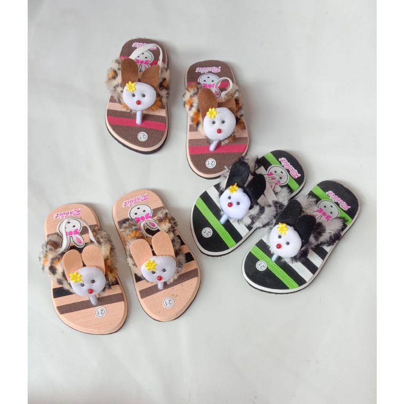 [1-3 TAHUN] Sandal Jepit Anak Perempuan Pelangi Sendal anak cewe / SANDAL BABY KIDS BONEKA / SANDAL PREWALKER BAYI BONEKA rabbit