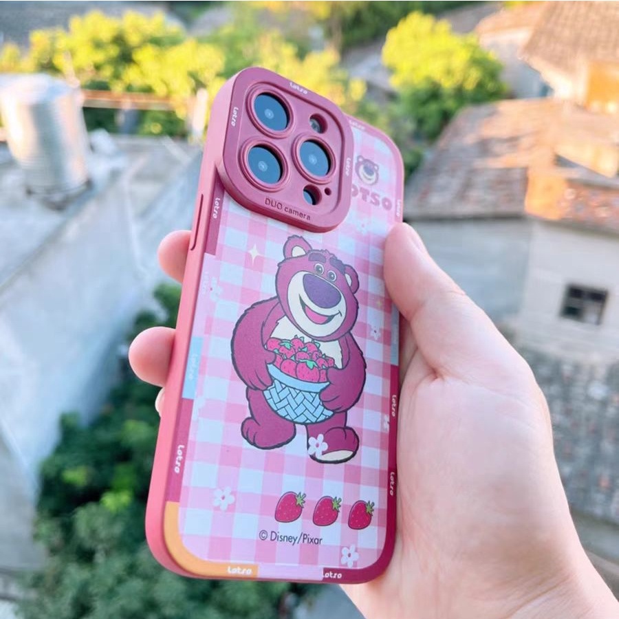 Ins Casing iPhone 14 14pro 14Plus 14prm 13 13pro 13prm 11 7Plus 8Plus Xr XS 12pro Max Motif Strawberry
